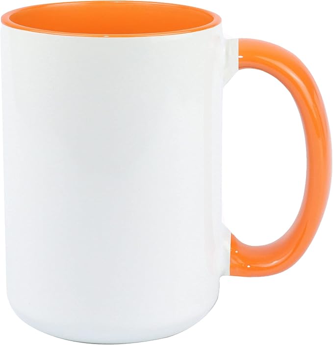 Ceramic 15oz Sublimation Coffee Mug, 6 Assorted Colors Option #2, Case of 24