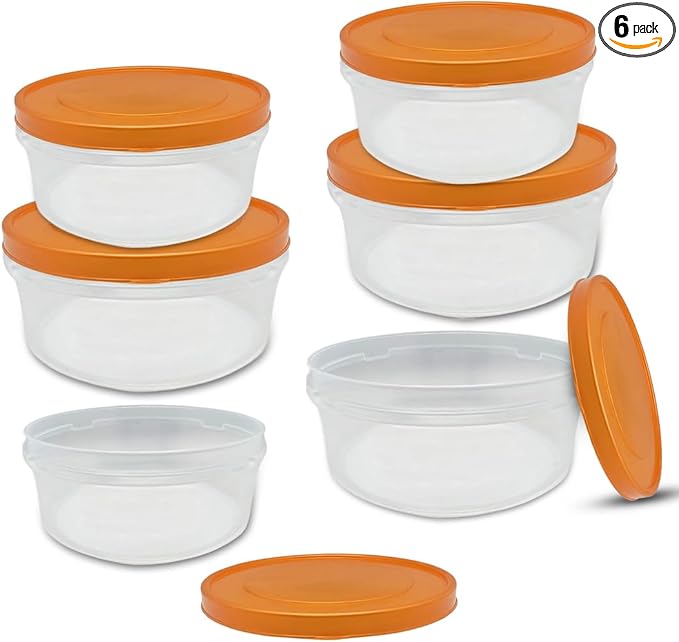 Large Food Storage Container 135 oz and 96 oz,Count 6 Plastic Food Storage Canisters Flour, Sugar, Baking Supplies Meal Prep BPA-Free (Golden)2.8L/4L