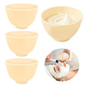 4 Inch Diy Silicone Facial Mask Mixing Bowl, 4 PCS Home Use Microwavable Silicone Facial Mud Bowl for Facial Mask, Mud Mask and Other Skincare Products, Cosmetic Beauty Tool for Home Salon,Yellow