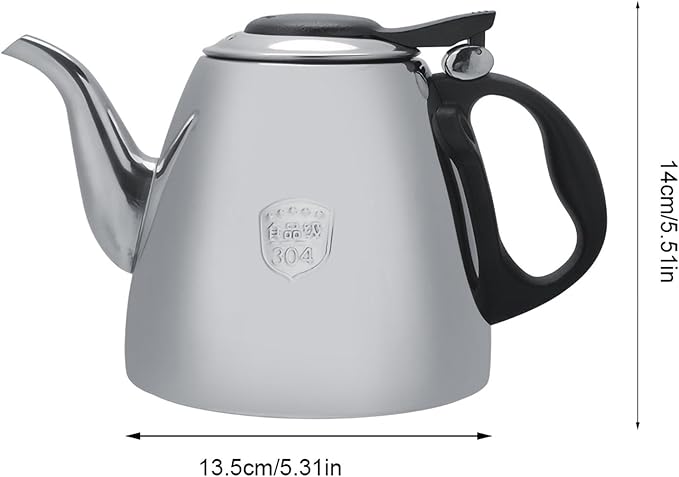 1.2l 1.5L Stovetop Teapot Stainless Steel Stove top Teapot Tea Coffee Pot Kettle Heat Resistant Handle(1.2L)