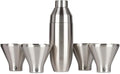 Snowfox Premium Vacuum Insulated Stainless Steel 22oz Cocktail Shaker and 4 Martini Glass Set, Home Bar Accessories, Elegant Drink Mixer, Leak, Proof Lid With Jigger & Built, In Strainer