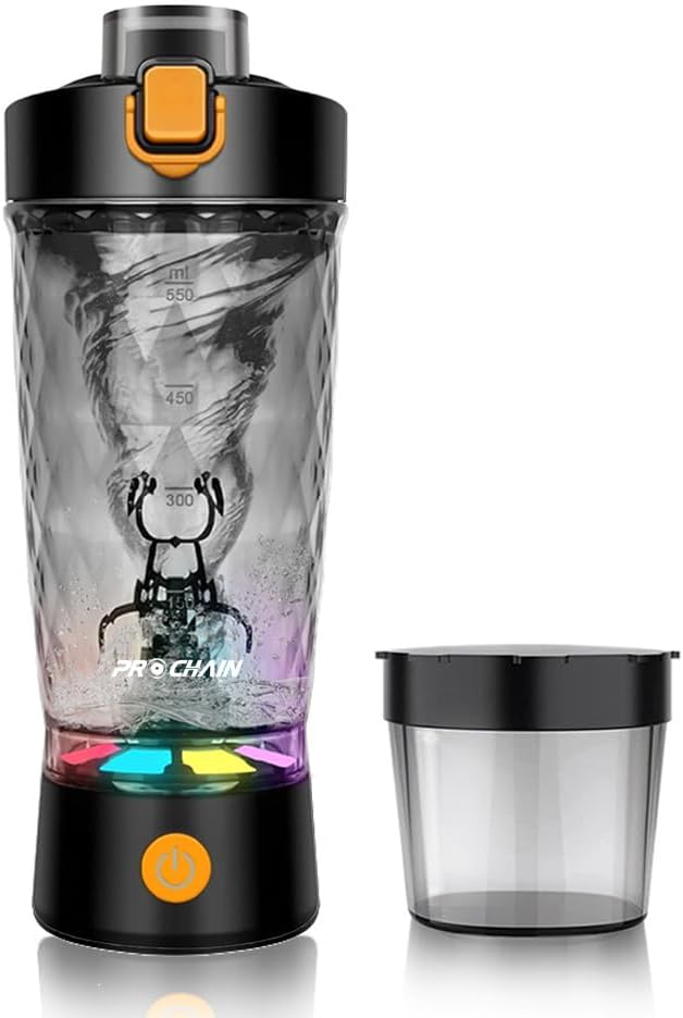 PROCHAIN Electric Protein Shaker Bottle, USB Rechargeable Mixing Cup, Water Drink Mixer Portable Bottles for Gym Sport, BPA-Free Tritan, 22oz