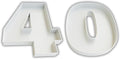 Hard Plastic Reusable Fillable Letters Numbers Serving Trays for Party Decoration (40, White)