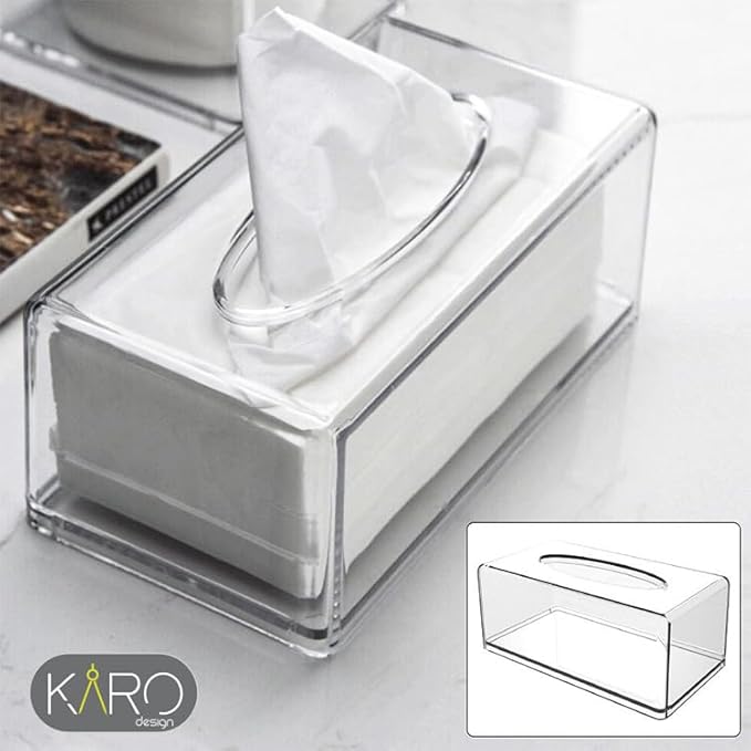 KARO DAILY - Napkin Dispenser with Napkin Pack Included – Durable, Sturdy & High-Grade Plastic Napkin Holder for Kitchen, Restaurant, Home & Office Tabletop Use