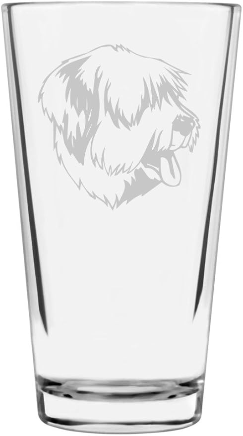 Sapsali Custom Personalized Dog Themed Etched All Purpose 16oz Pint Glass