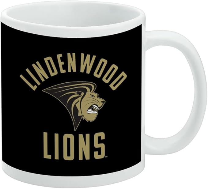 Lindenwood University Lions Logo Ceramic Coffee Mug, Novelty Gift Mugs for Coffee, Tea and Hot Drinks, 11oz, White