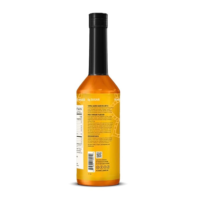 Lakanto Simple Flavoring Syrup - Monk Fruit Sweetener with Allulose, Perfect for Coffee, Tea, Cocktails, Snow Cones, Sodas, Other Drinks, Keto, Vegan (Mango - 25.4 fl oz)