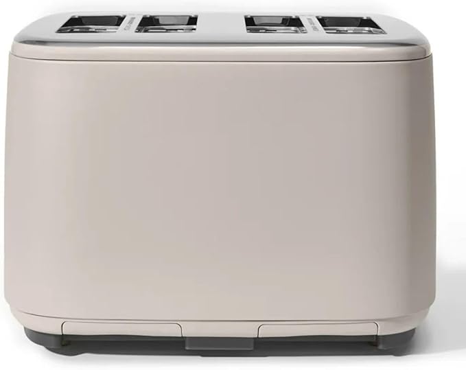 Beautiful 4 Slices Toaster - 7 Shade Settings, Touch Display, Extra-Wide Slots for Bagels, Gluten-Free & Frozen Presets, LED Countdown, Removable Crumb Tray, 1800-watt toasting (Porcini Taupe)