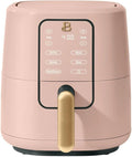 Beautiful 3 Quart Digital Air Fryer with TurboCrisp Technology – Matte Finish, Touchscreen, Nonstick Basket (Rose)