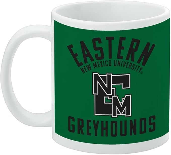 Eastern New Mexico University Greyhounds Logo Ceramic Coffee Mug, Novelty Gift Mugs for Coffee, Tea and Hot Drinks, 11oz, White