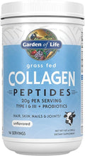Garden of Life Grass Fed Collagen Peptides Powder Unflavored Collagen Powder for Women Men Hair Skin Nails Joints, Hydrolyzed Collagen Protein Supplements, Collagen for Women & Men, 14 Servings
