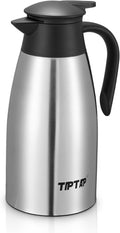 TIPTAP 70oz Thermal Coffee Carafe, Stainless Steel Insulated Vacuum Coffee Carafes For Keeping Hot and Cold, 2 Liter Beverage Dispenser