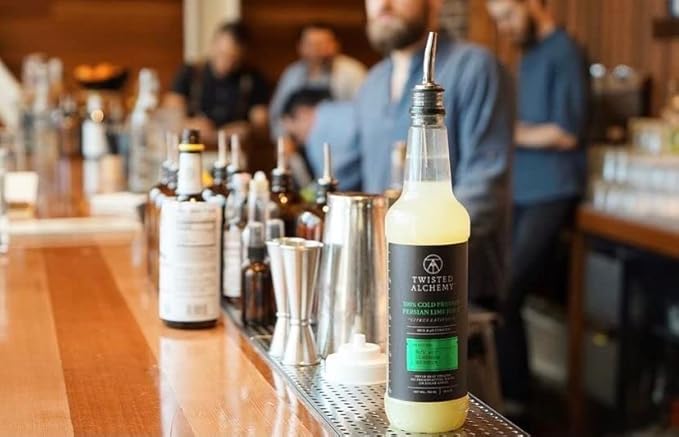 Twisted Alchemy Cold Pressed Fresh Juice For Craft Cocktails - All Natural, Hand Squeezed Juice Cocktail Mixer - (Lemon/Lime, 25 Oz Bottle, 2 Bottle Set) - No Sugar Added, Preservative Free, Ships Cold, Non-GMO, 100% Pure - Unpasteurized Ships Cold