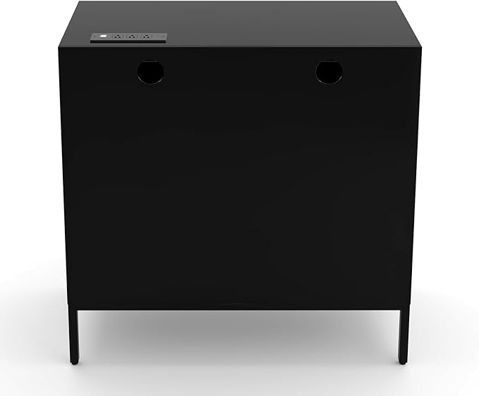 Sideboard Buffet Cabinet 31'' with Storage and Power Outlet, Modern Coffee Bar Accent Cabinet with 2 Doors and Adjustable Shelves, Console Table for Dining Room, Living Room, Kitchen, Black
