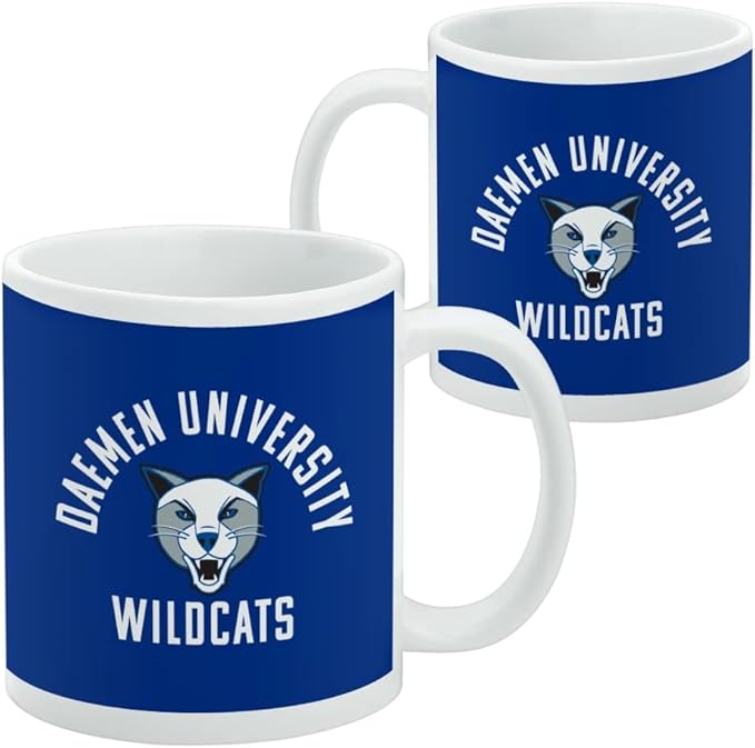 Daemen College Wildcats Logo Ceramic Coffee Mug, Novelty Gift Mugs for Coffee, Tea and Hot Drinks, 11oz, White