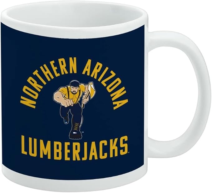 Northern Arizona University Lumberjacks Logo Ceramic Coffee Mug, Novelty Gift Mugs for Coffee, Tea and Hot Drinks, 11oz, White
