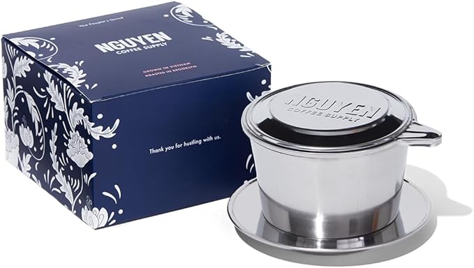 Nguyen Coffee Supply - Original Phin Filter: Stainless Steel 24oz Chamber 6 inch plate Diameter, Perfect Cup of Phin Drip Coffee in 7 minutes [24 oz]