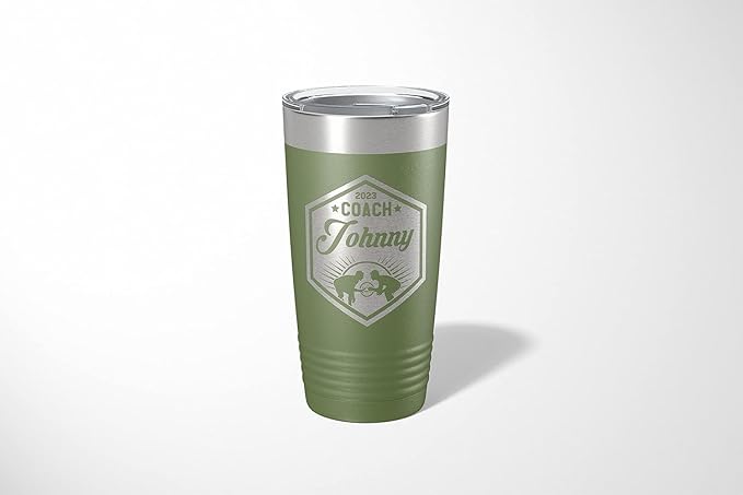 Wrestling Coach gifts, Tumbler, Coach tumbler, Wrestling gifts, Coach Beer glass, Coach gift, Wrestling Coach, Coach gifts, Wrestling Coach (Wrestling Hexagon, Olive, 20oz Tumbler)