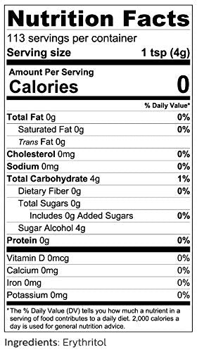 So Nourished Erythritol Sweetener Granular - 1:1 Sugar Substitute, Keto - 0 Calorie, 0 Net Carb, Non-GMO (2.5 lbs / 40 oz)