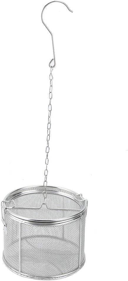 Tea Infuser, Stainless Steel Construction Wire Mesh Design Multifunctional Use, Seasoning Strainer Basket Filter, Silver 10x10cm, for Kitchen Cooking Tea Soup Infusion