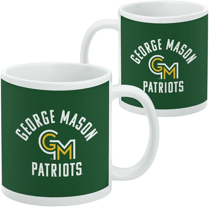 George Mason University Patriots Logo Ceramic Coffee Mug, Novelty Gift Mugs for Coffee, Tea and Hot Drinks, 11oz, White