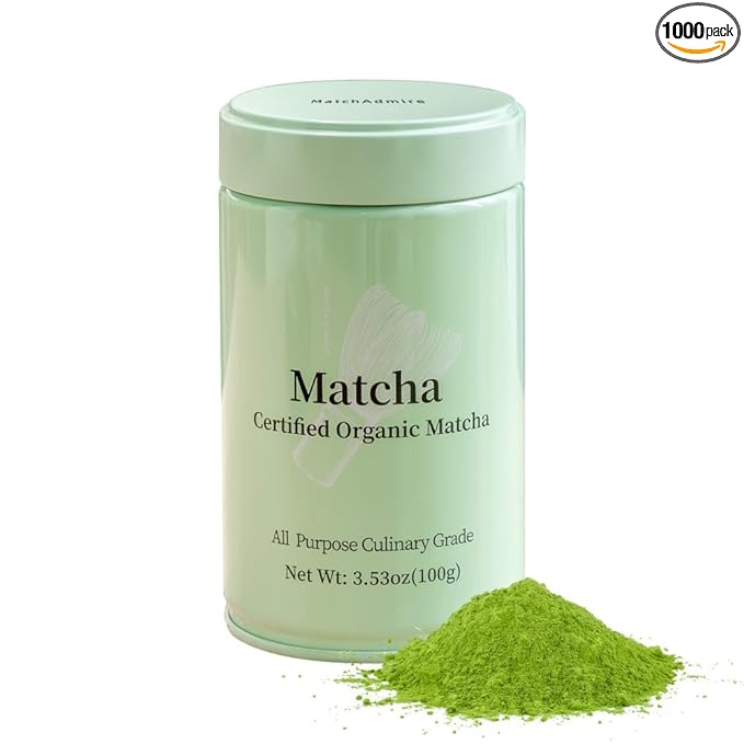 MatchAdmire Matcha Green Tea Powder - Premium First Harvest USDA Organic Gluten-Free Vegan, 100% Pure Unsweetened No Additives, 3.53oz Tin (All Purpose Culinary Grade Matcha)