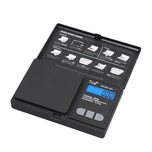 True 42 Maxim 201 Special Edition 200gx0.01g Precision Gram Scale for Jewelry/Food/Medicine Pocket Scale, Paisley 200g 0.01g (Black)