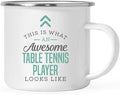 Andaz Press 11oz. Stainless Steel Campfire Coffee Mug, This is What an Awesome Table Tennis Player Looks Like, 1-Pack, Birthday Gift Ideas for Coworker Him Her, Includes Gift Box