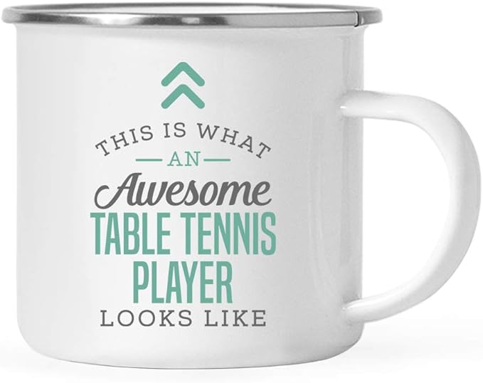 Andaz Press 11oz. Stainless Steel Campfire Coffee Mug, This is What an Awesome Table Tennis Player Looks Like, 1-Pack, Birthday Gift Ideas for Coworker Him Her, Includes Gift Box
