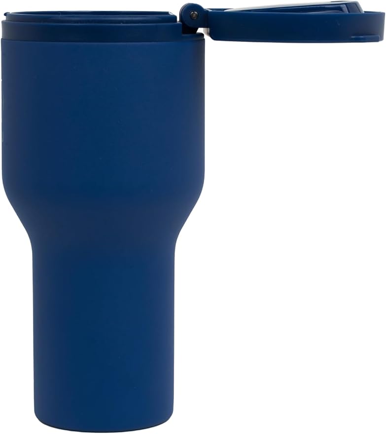 Insulated Travel Tumbler, Blue, Stainless Steel with permanent Lid