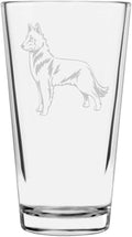 Belgian Shepherd Dog (Malinois) Dog Themed Etched All Purpose 16oz Pint Glass
