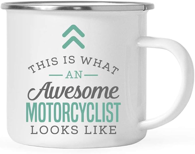 Andaz Press 11oz. Stainless Steel Campfire Coffee Mug Gift, This is What an Awesome Motorcyclist Looks Like, 1-Pack, Birthday Gift Ideas Coworker Him Her, Includes Gift Box
