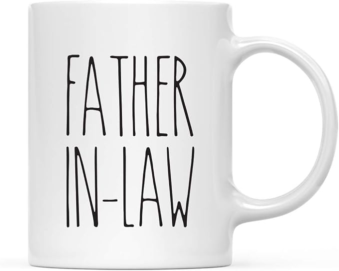 Andaz Press Simple Rustic Farmhouse Kitchen Decor 11oz. Ceramic Coffee Tea Mug Gift, Father-in-Law, 1-Pack, Birthday Christmas Gift Ideas for Family, Friends