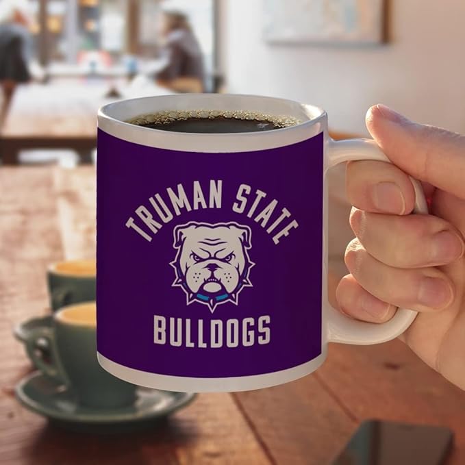 Truman State University Bulldogs Logo Ceramic Coffee Mug, Novelty Gift Mugs for Coffee, Tea and Hot Drinks, 11oz, White
