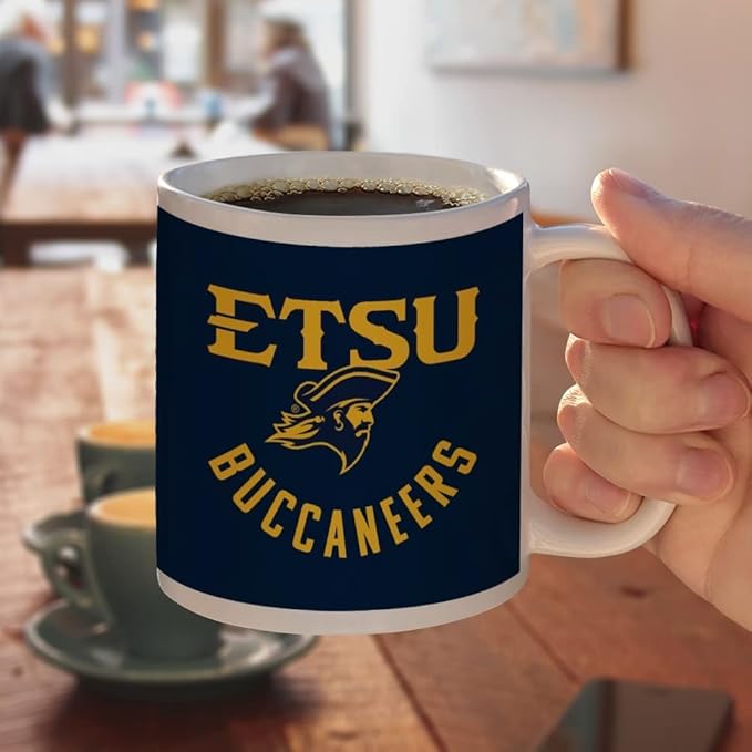 ETSU Buccaneers Ceramic Coffee Mug, Novelty Gift Mugs for Coffee, Tea and Hot Drinks, 11oz, White
