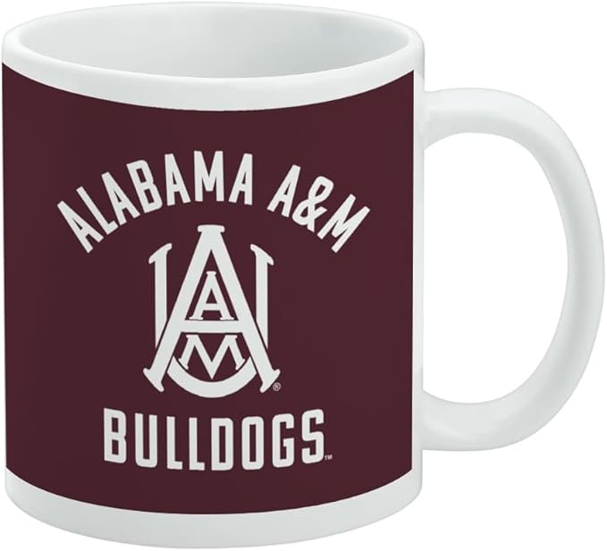 Alabama A&M University Bulldogs Logo Ceramic Coffee Mug, Novelty Gift Mugs for Coffee, Tea and Hot Drinks, 11oz, White