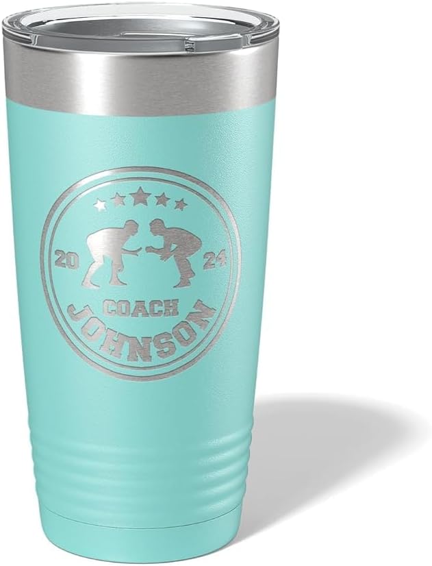 Wrestling Coach gifts, Tumbler, Coach tumbler, Wrestling gifts, Coach Beer glass, Coach gift, Wrestling Coach, Coach gifts, Wrestling Coach (Wrestling Circle, Mint, 20oz Tumbler)