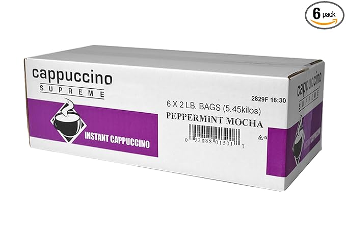 Cappuccino Supreme Peppermint Mocha Instant Cappuccino Mix 6 x 2 lbs
