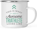 Andaz Press 11oz. Stainless Steel Campfire Coffee Mug Gift, This is What an Awesome Triathlete Looks Like, 1-Pack, Birthday Gift Ideas Coworker Him Her, Includes Gift Box