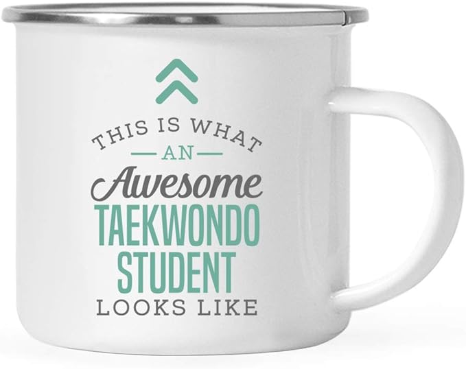 Andaz Press 11oz. Stainless Steel Campfire Coffee Mug Gift, This is What an Awesome Taekwondo Student Looks Like, 1-Pack, Birthday Gift Ideas Coworker Him Her, Includes Gift Box