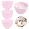 4 Inch Diy Silicone Facial Mask Mixing Bowl, 4 PCS Home Use Microwavable Silicone Facial Mud Bowl for Facial Mask, Mud Mask and Other Skincare Products, Cosmetic Beauty Tool for Home Salon,Pink