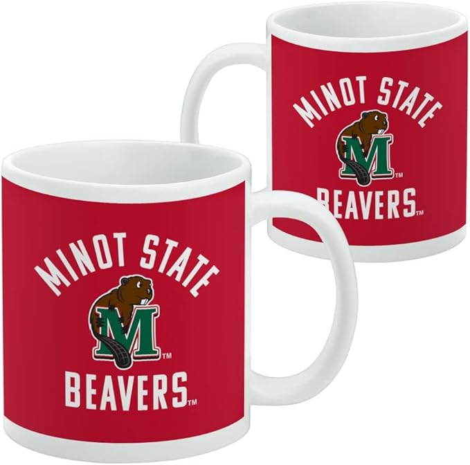 Minot State University Beavers Ceramic Coffee Mug, Novelty Gift Mugs for Coffee, Tea and Hot Drinks, 11oz, White