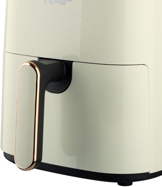 3.0L Air Fryer Oven, Push Button Control, Single Basket, 1300W Multi-Purpose Electric Appliance, White with Gold Accents