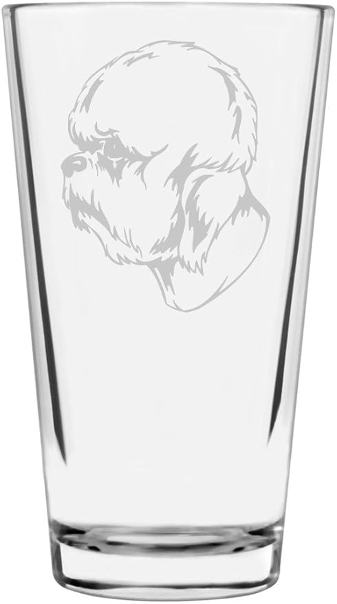 Dandie Dinmont Terrier Custom Personalized Dog Themed Etched All Purpose 16oz Pint Glass