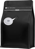 REMTAP Coffee Bags with Valve(50pcs,8 oz,1/2 lb) Black High Barrier Aluminumed Foil Flat Bottom Standing Coffee Beans Storage Bags,Reusable Heat Sealable Side Zipper Pouches for Home or Store