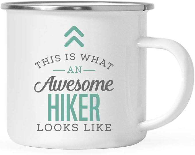 Andaz Press 11oz. Stainless Steel Campfire Coffee Mug Gift, This is What an Awesome Hiker Looks Like, 1-Pack, Birthday Gift Ideas Coworker Him Her, Includes Gift Box