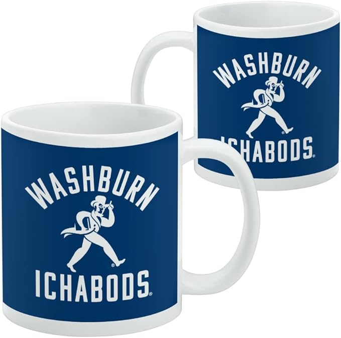 Washburn University Ichabods Logo Ceramic Coffee Mug, Novelty Gift Mugs for Coffee, Tea and Hot Drinks, 11oz, White