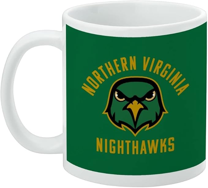Northern Virginia Community College Nighthawks Logo Ceramic Coffee Mug, Novelty Gift Mugs for Coffee, Tea and Hot Drinks, 11oz, White