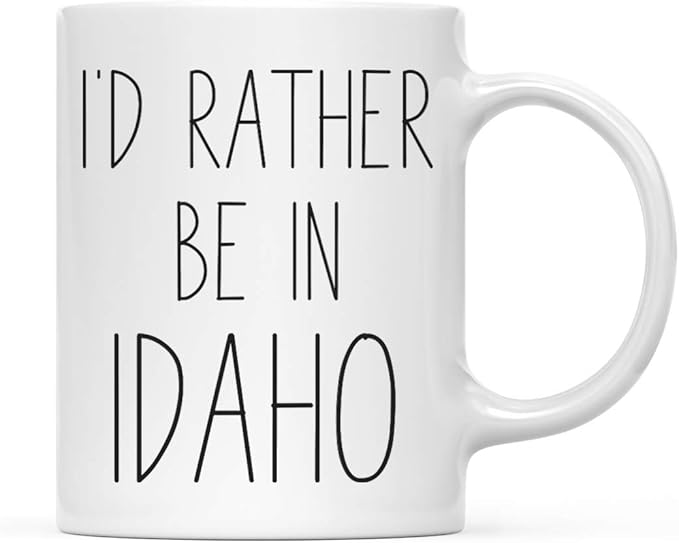 Andaz Press U.S. State 11oz. Coffee Mug Gift, I'd Rather Be in Idaho, 1-Pack, Long Distance College Going Away Study Abroad Birthday Christmas Gifts