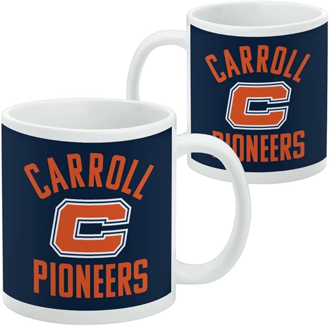 Carroll University Pioneers Logo Ceramic Coffee Mug, Novelty Gift Mugs for Coffee, Tea and Hot Drinks, 11oz, White
